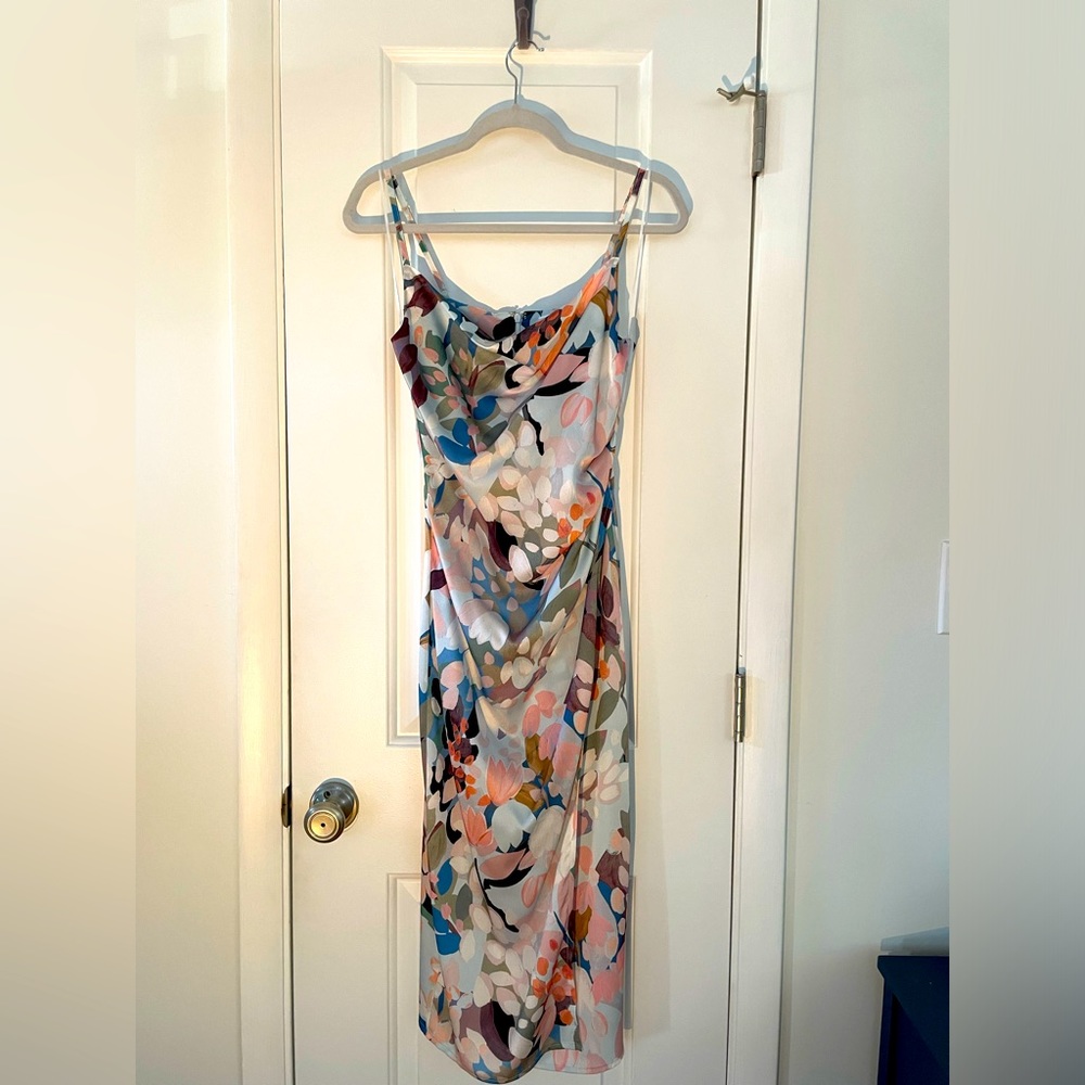 Boutique Inmad Dress Blue Multi-colored Pattern Like New